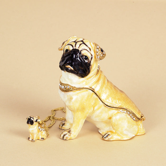 Pug Treasure Figurine Box