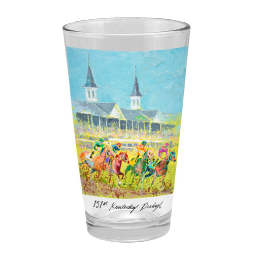 151st Kentucky Derby Art Pub Glass