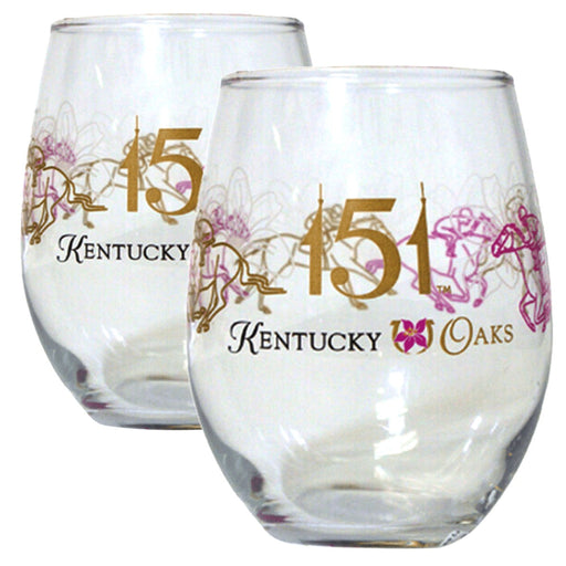 2025 Official 151st Kentucky Oaks Stemless Wine Glass - 2 Pack