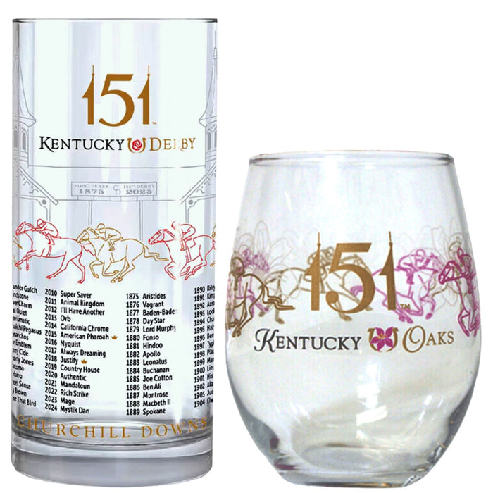 2025 Official 151st Kentucky Derby & Oaks Glasses - Set