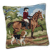 Foxhunter Horse & Rider Hooked Pillow