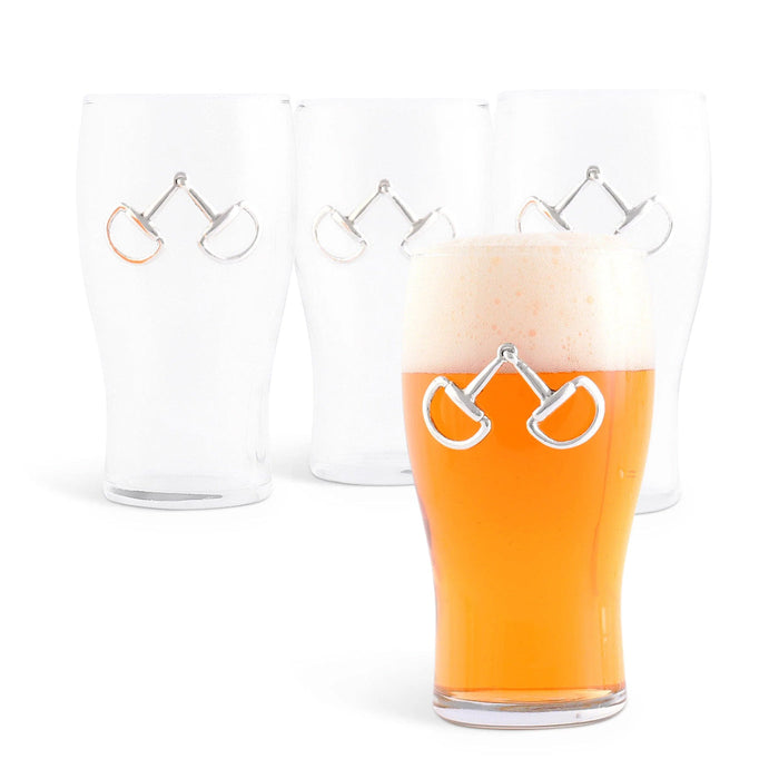 Arthur Court Snaffle Bit Beer Pint Glasses - Set of 4