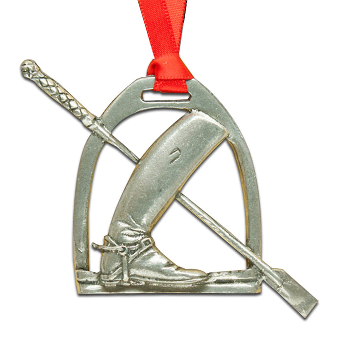 Let's Ride Stirrup & Boot Pewter Ornament