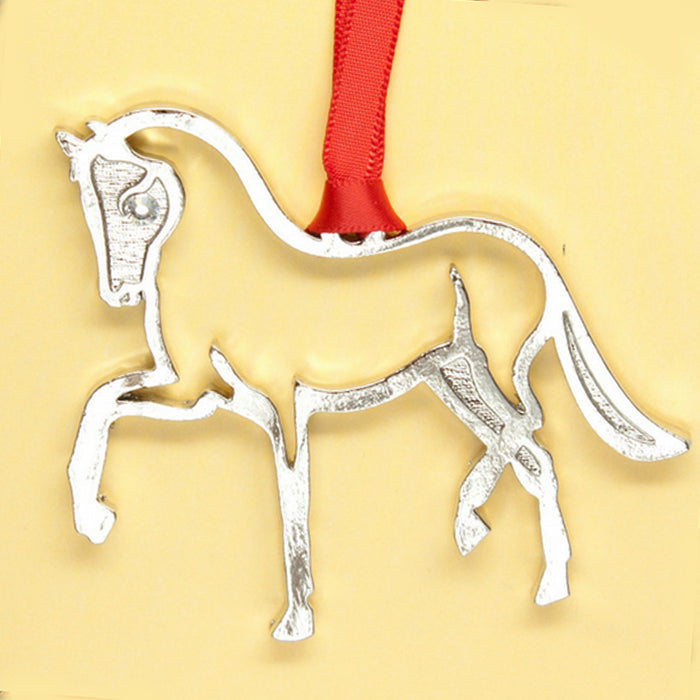 Dressage Horse Silhouette Pewter Ornament