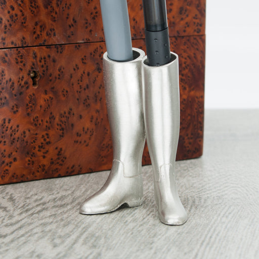 Riding Boot Pewter Pen Holder