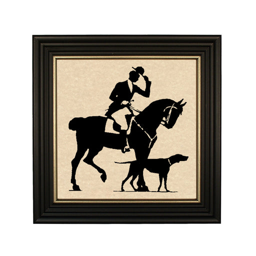 Gentleman Rider with Hound Silhouette Equestrian Art