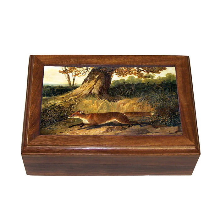 Running Fox Decorative Wood Box