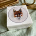 Red Fox Portrait Natural Bone Trinket Box