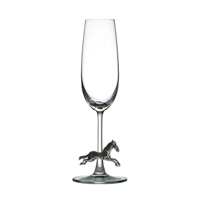 Equestrian Champagne Flute - Jumping Horse