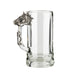 Equestrian Beer Mug - Glass & Pewter