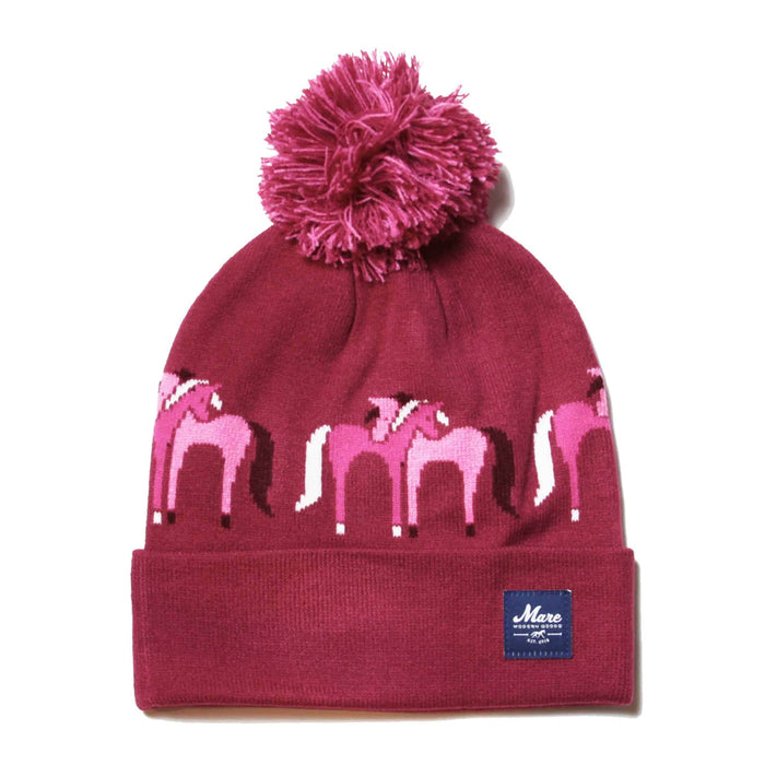 Horse Hugs Beanie Cap - Pink