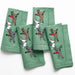 Foxhunt Green  Embroidered Napkins - Set of 4