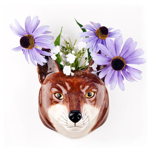 Sly Brother Fox Wall Vase