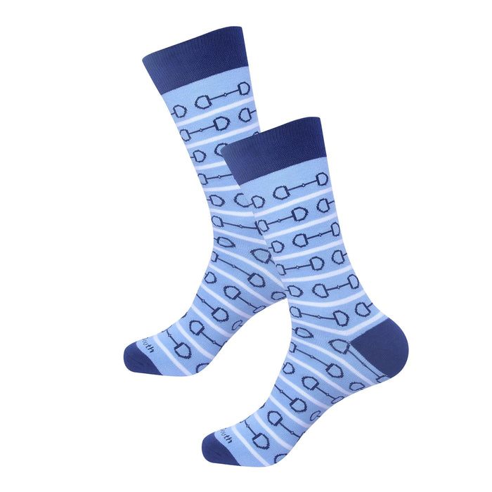 Horse Snaffle Bits Men's Socks - Blue