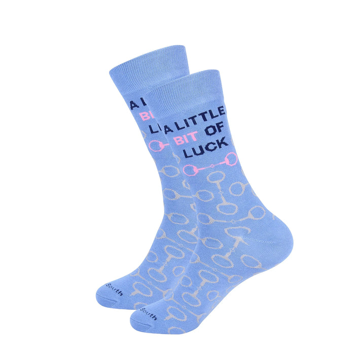 A Little Bit of Luck Horseracing Men's Socks - Blue