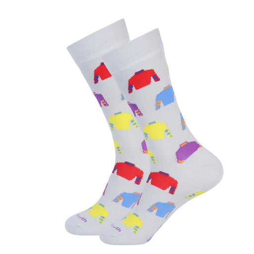 Racing Silks Horseracing Men's Socks - Gray