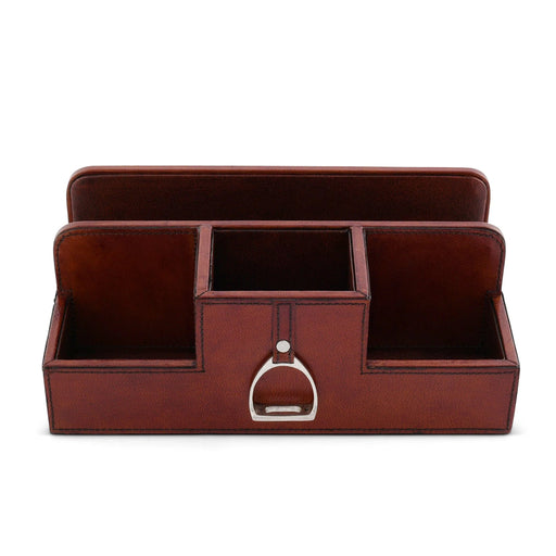 Equestrian Leather Stirrup Desk Organizer