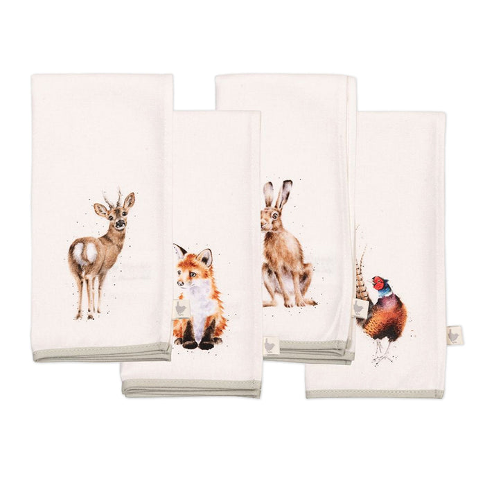 Woodland Fox & Friends Cotton Napkins - Set of 4