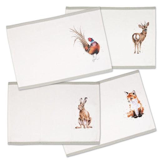 Woodland Fox & Friends Cotton Placemats - Set of 4