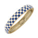 Secretariat Racing Silks Enamel Hinged Bangle - Blue & White