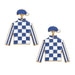 Secretariat Racing Silks Enamel Drop Earrings - Blue & White