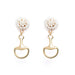 Equestrian Bit Earrings Gold -White Beads