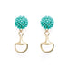 Equestrian Bit Earrings Gold -Turquoise Beads