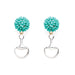 Equestrian Bit Earrings Silver -Turquoise Beads