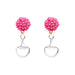 Equestrian Bit Earrings Silver - Pink  Beads