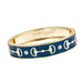 Equestrian Bit Gold Bangle - Navy