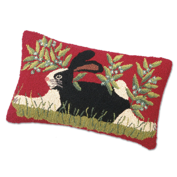 Garden Bunny Hooked Accent Pillow