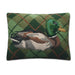 Mallard Duck Green Plaid Hooked Pillow