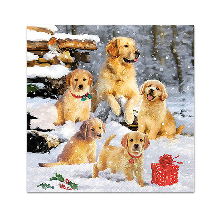 Goldens for Christmas Paper Beverage Napkins