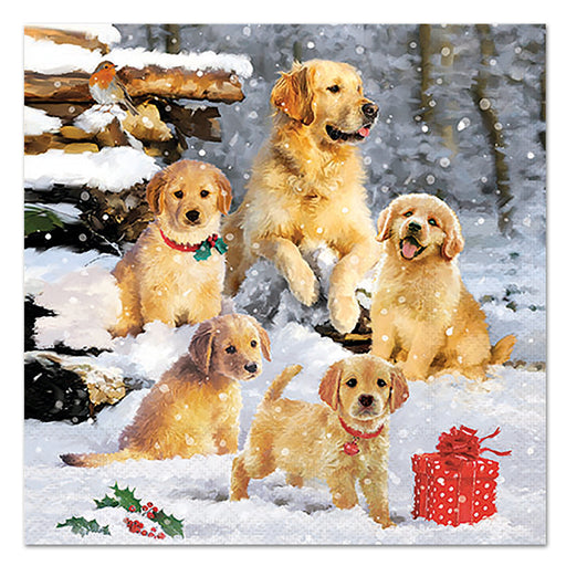 Goldens for Christmas Paper Luncheon Napkins