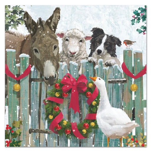 Barnyard Holiday Get-Together Paper Luncheon Napkins