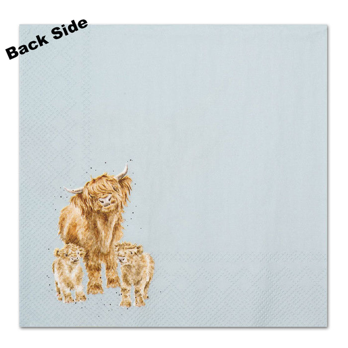 Highland Cattle Paper Beverage Napkins by Wrendale