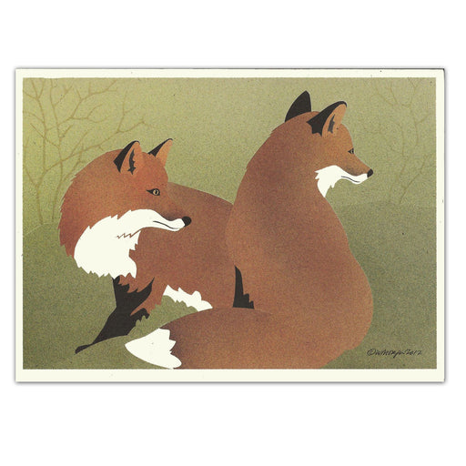 Red Foxes Note Cards by Wendy Morgan