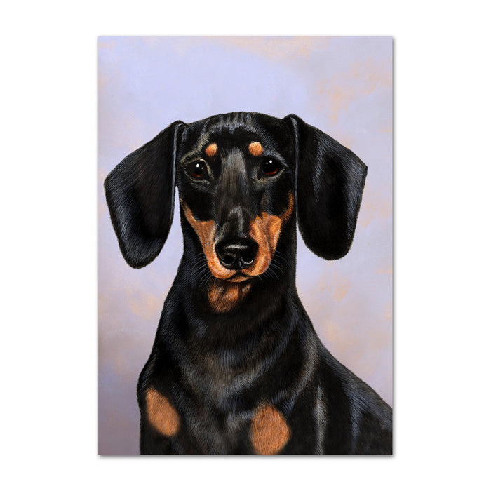 Black Dachshund Dog Note Card by Tamara Burnett