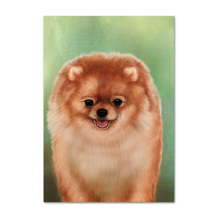 Pomeranian Dog Note Card by Tamara Burnett