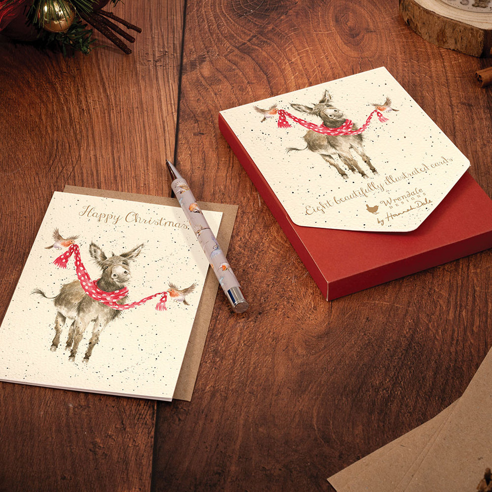 All Wrapped Up Donkey Christmas Cards by Wrendale — Horse and Hound Gallery