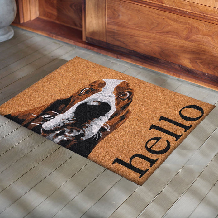 Basset Hound Dog Coir Doormat