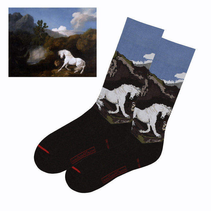 Equestrian Art Socks - Horse and Lion by Stubbs - Men's Crew Socks