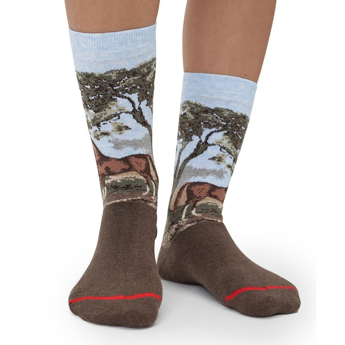 Equestrian Art Socks - Arabian Stallion by Stubbs - Men's Crew Socks