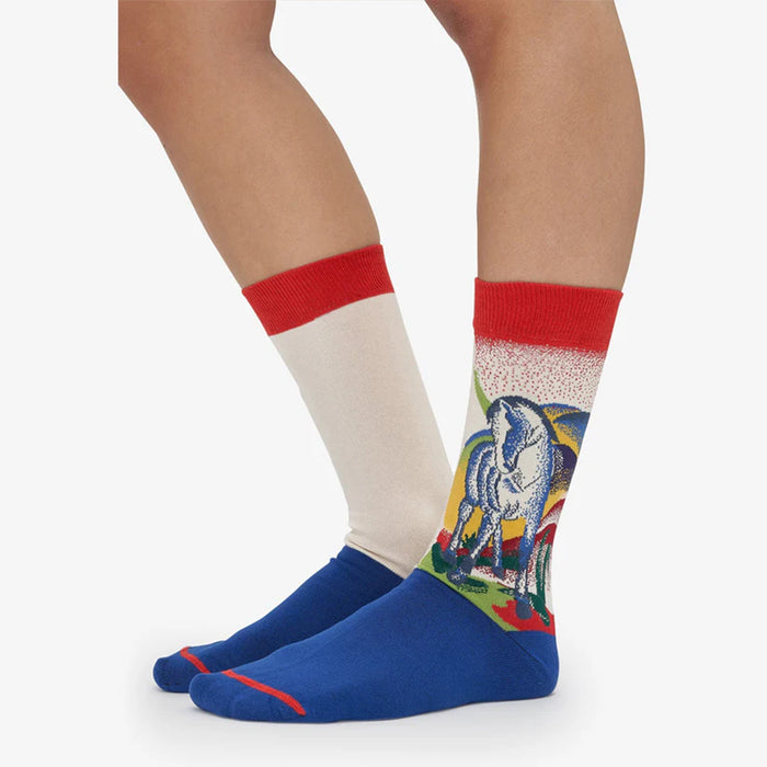 Equestrian Art Socks - Blue Horse by Franz Marc- Men's Crew Socks