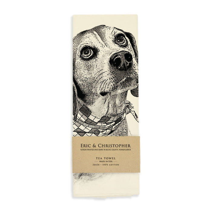 Beagle with Bandana Kitchen Towel by Eric & Christopher