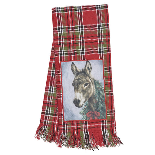 Holiday Donkey Plaid Kitchen Towel