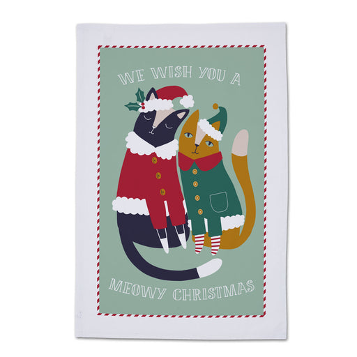 Meowy Christmas Cotton Kitchen Towel