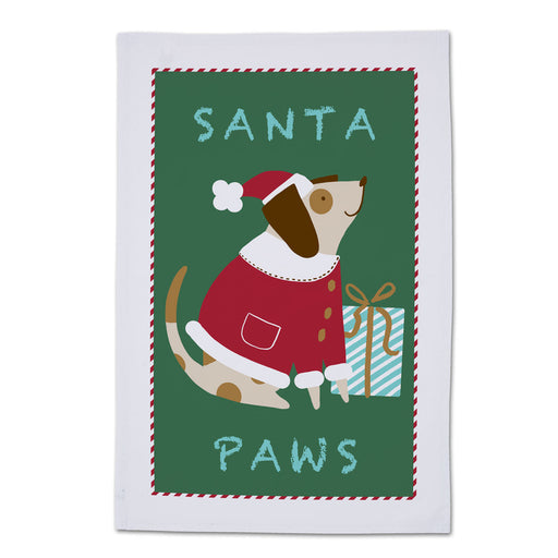 Santa Paws Christmas Cotton Kitchen Towel