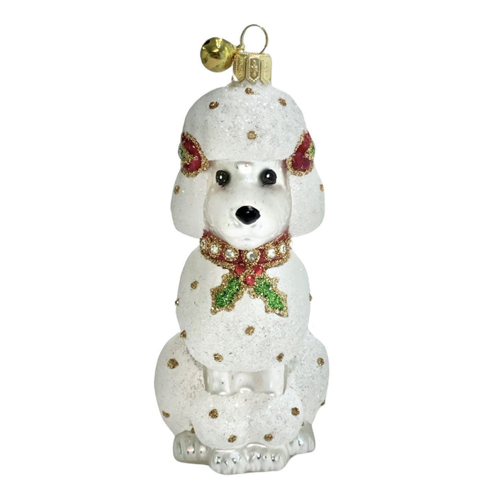 Fifi the White Poodle Hand-blown Glass Ornament