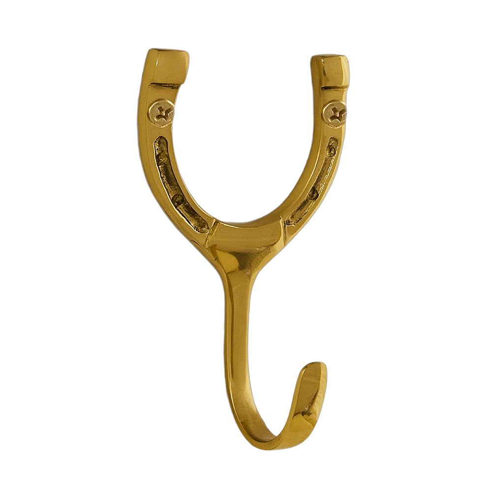 Horseshoe Hook Single - Brass — Horse and Hound Gallery